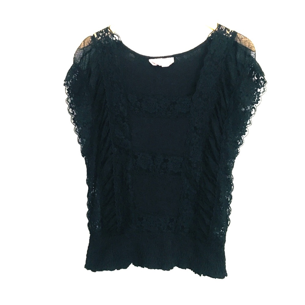 Free People black lace blouse size S